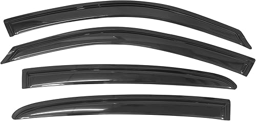 Miniatura 2 de IKON MOTORSPORTS - Viseras de ventana externas con cinta adhesiva compatible con Dodge Charger 2011-2023, estilo delgado, acrílico, color negro,