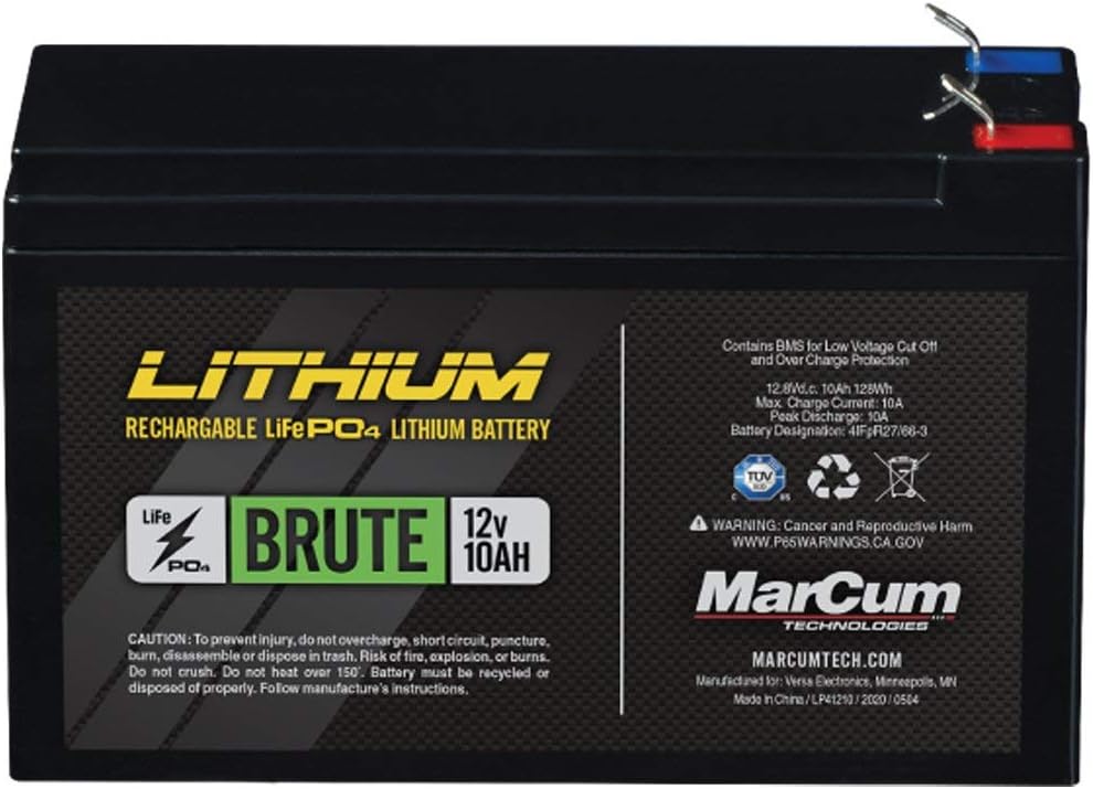 MarCum Lithium 12V 10AH LiFePO4 Brute Battery Ice Fishing