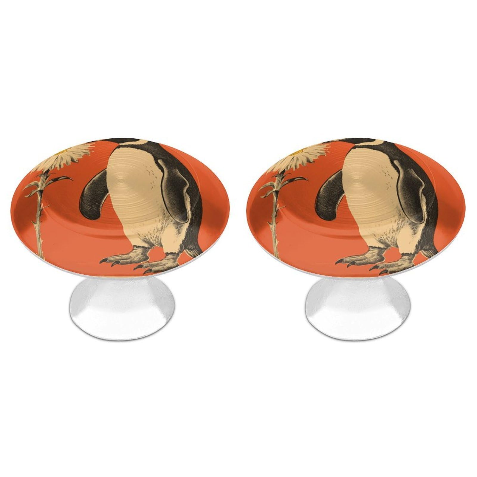 Btcowzrv Style A Flower And Penguin 2 Pack Cabinet Knobs Drawer Pulls