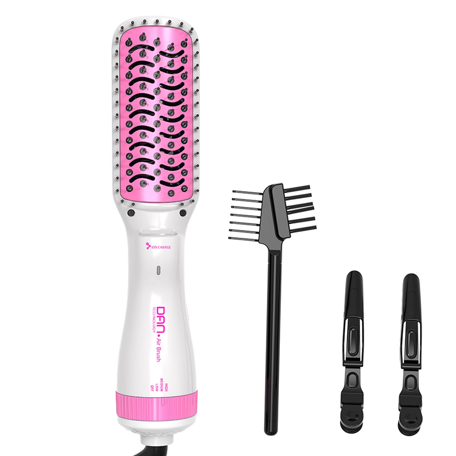 DAN Technology 3 in 1 Blow Dryer Brush,Hair Dryer Brush,Paddle BrushBlowDryer,Hair StraightenerBrush,BlowDryerBrush for Black Hair