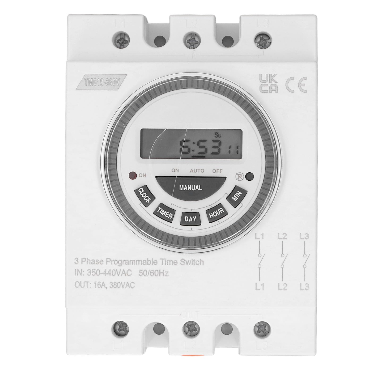 Ejoyous Zeitschaltuhr, PC-Flammhemmender, Programmierbarer Power-Timer-Schalter 16 A, 18 Ein-Aus-Einstellungen, 7-Tage-24-Stunden-Steuerung, für Wasserpumpen-Poolbeleuchtung, Bewässerungsaquarien