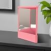Non-Reversing Mirror with True Image Reflection, Precision Glass Viewing Angle, Slim Design Vanity for Home Salon, Real Reflection True Mirror for Makeup Vanity & Personal Grooming (Black)