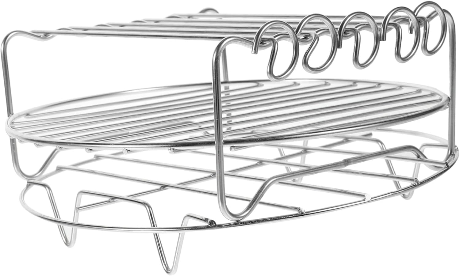 MAGICLULU 1 Set Double Layer Barbecue Grill Airfryer Food Cooling Rack Frying Rack Pot Holder Air Fryer Grilled Rack Air Fryer Stacking Rack Steaming Rack Toast Rack Silver Stainless Steel MAGICLULU 1 Set Double Layer Barbecue Grill Airfryer Food Cooling Rack Frying Rack Pot Holder Air Fryer Grilled Rack Air Fryer Stacking Rack Steaming Rack Toast Rack Silver Stainless Steel