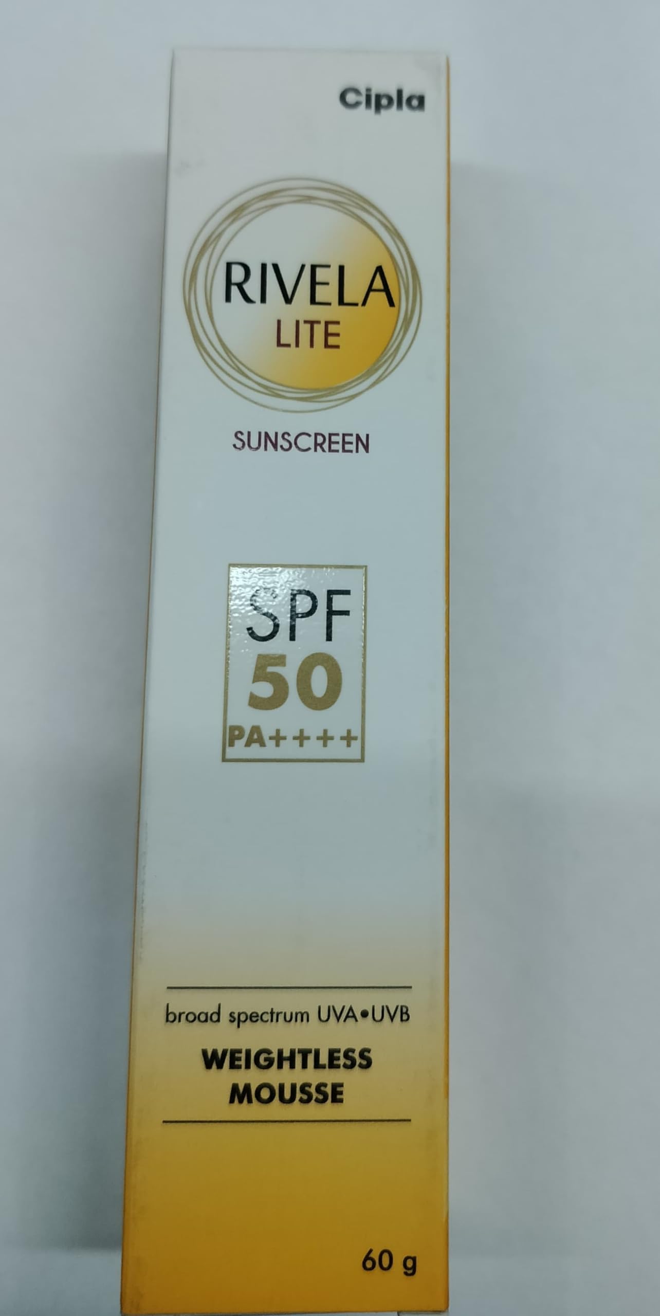 Rivela lite Sunscreen SPF 50 PA++++ | Matte Finish | Tinted formulation | UVA/UVB & Blue Light Protection for Men & Women | Even Toned & Glowing Skin (60g)