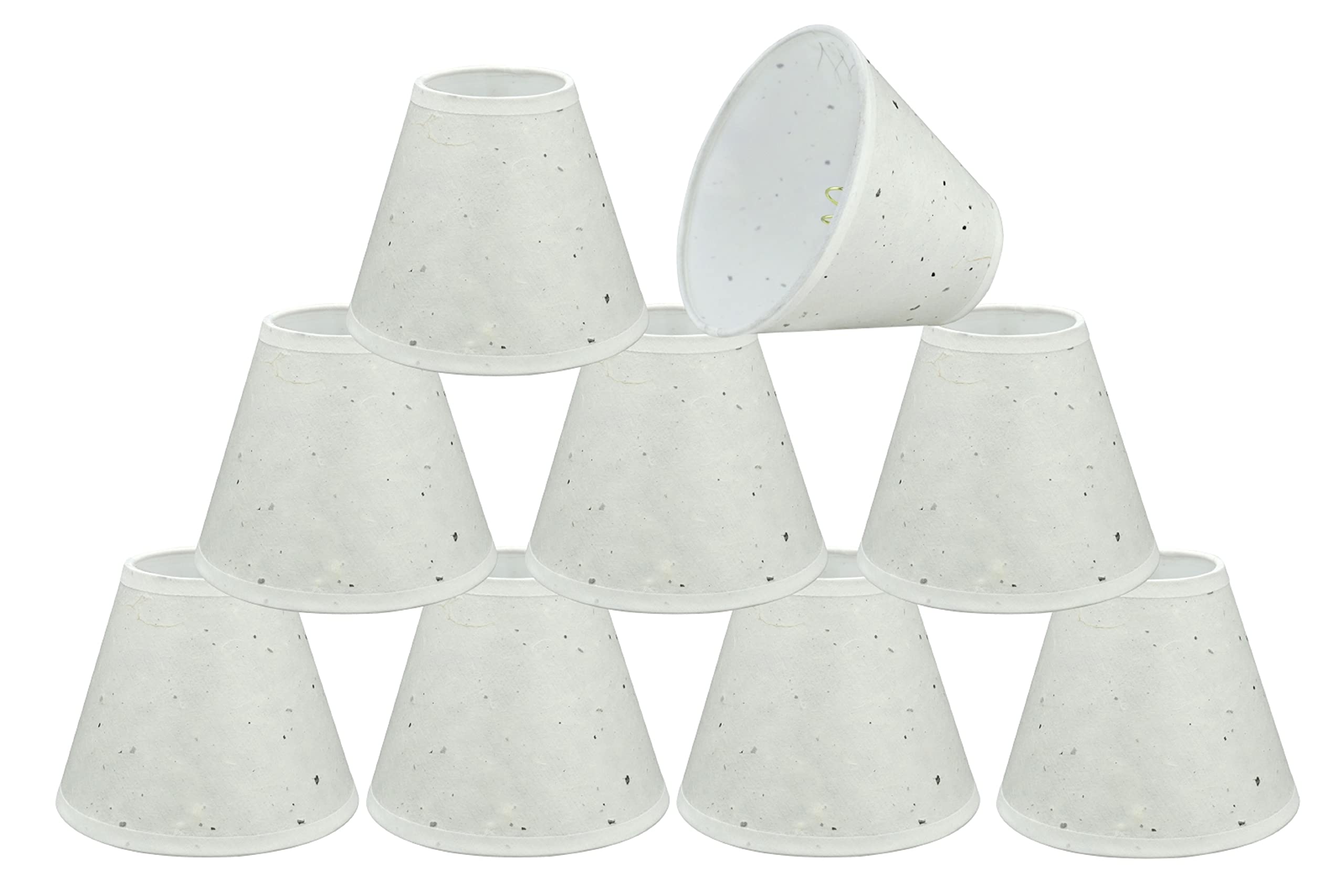 Aspen Creative 32116-9A, Hardback Empire Clip-On Chandelier Lamp Shade, Off-White, 3" Top x 6" Bottom x 5" Slant Height, Set of 9