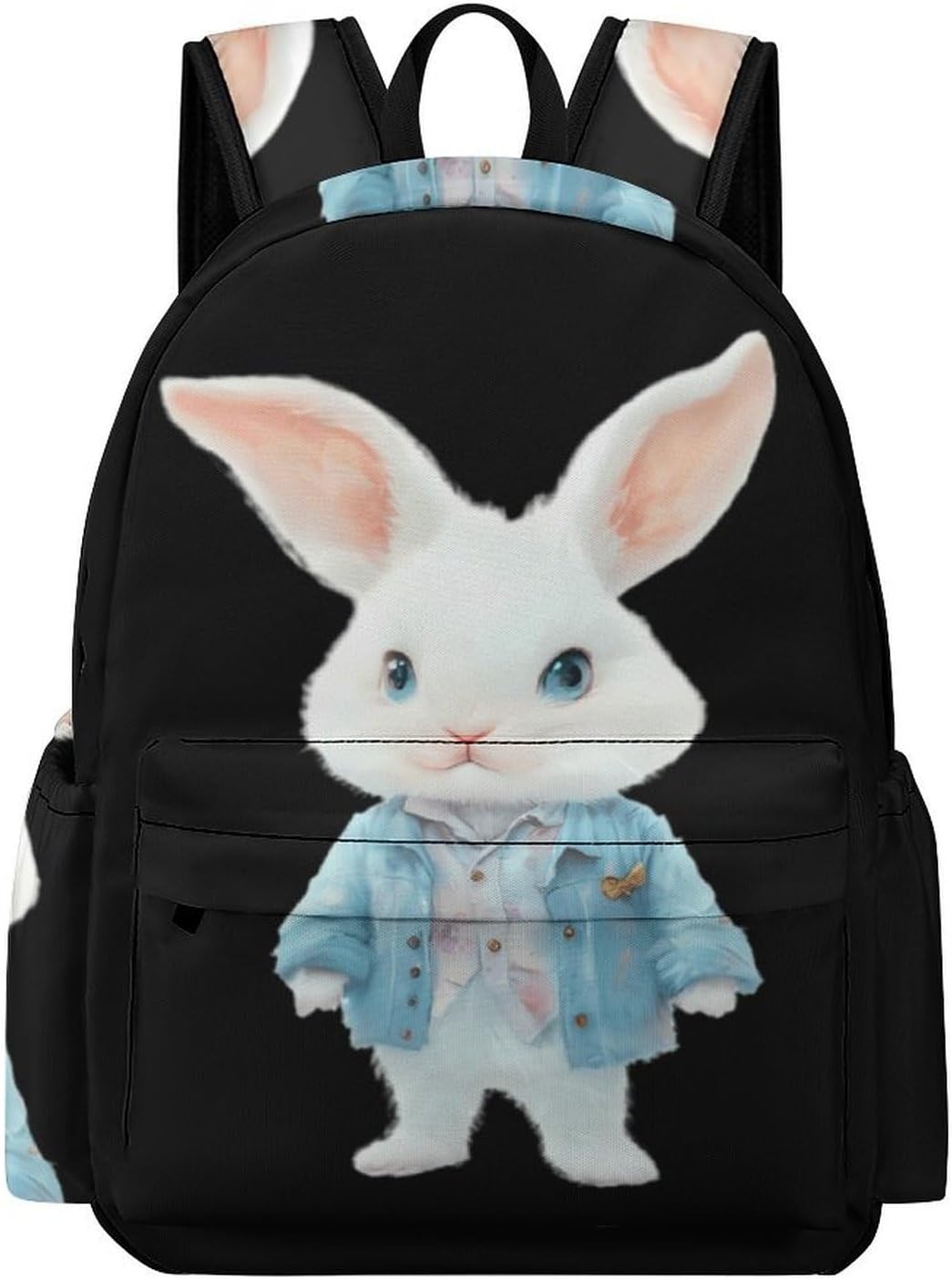 Cute Rabbit1 Easter Bunny Casual Backpack Daypack 16.5 Inch Fashion Double Shoulder Bag for Women