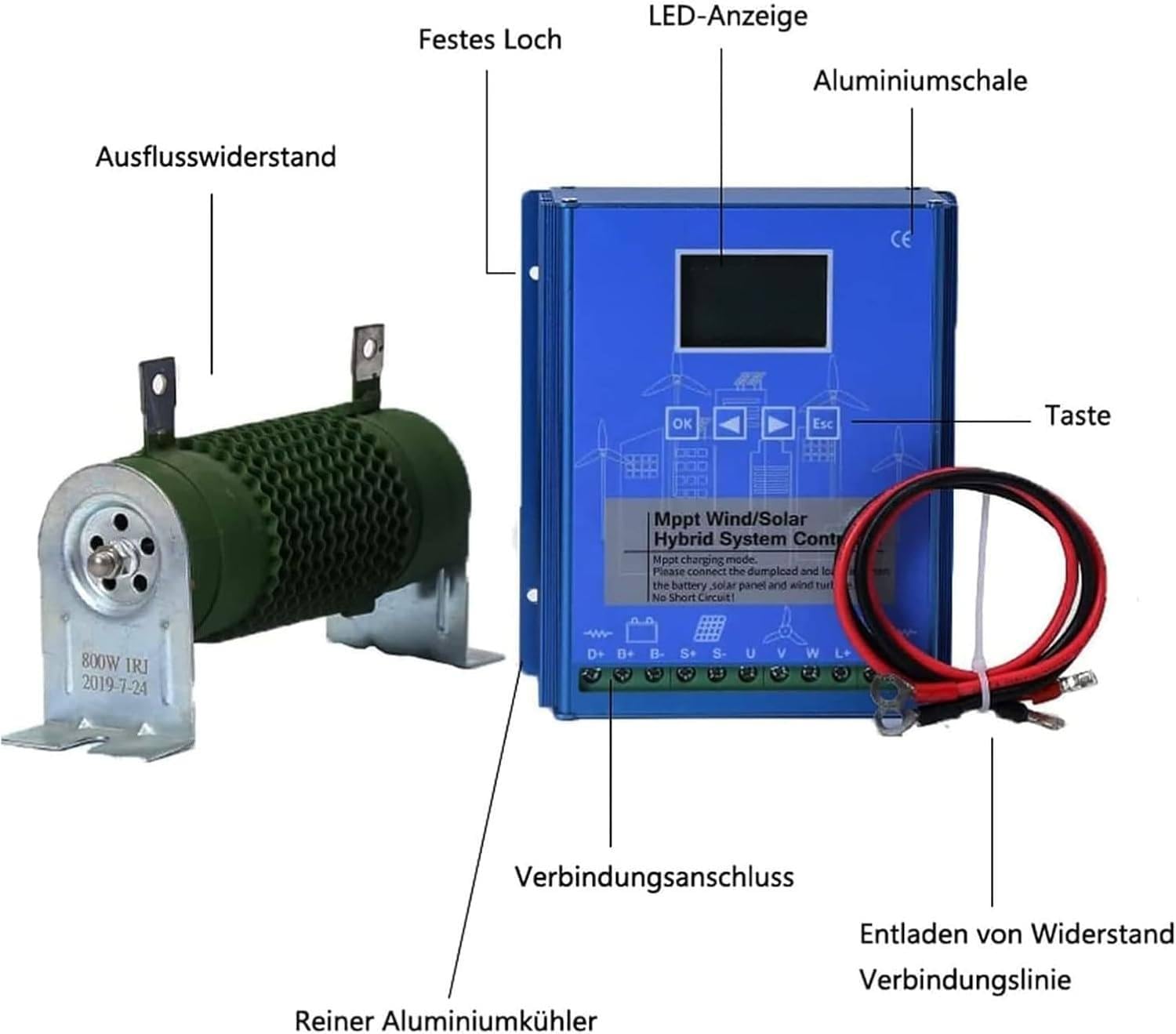 12000W-18000W Wind-Solar-Hybridsysteme MPPT-Laderegler mit Dump Load 10000-W-Windturbinengenerator 6000-W-Solarpanel,12000W-48V