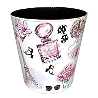 Vista 8 de 10L/2.64 Gallon PU Leather Trash Can Decorative Wastebasket Waterproof Paper Basket Garbage Bin for Home Office Bathroom Living Room