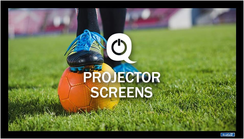 QualGear 100-Inch Fixed Frame Projector Screen 16: 9 4K HD High Definition 1.0 gain Acoustic White (QG-PS-FF6-169-100-A)