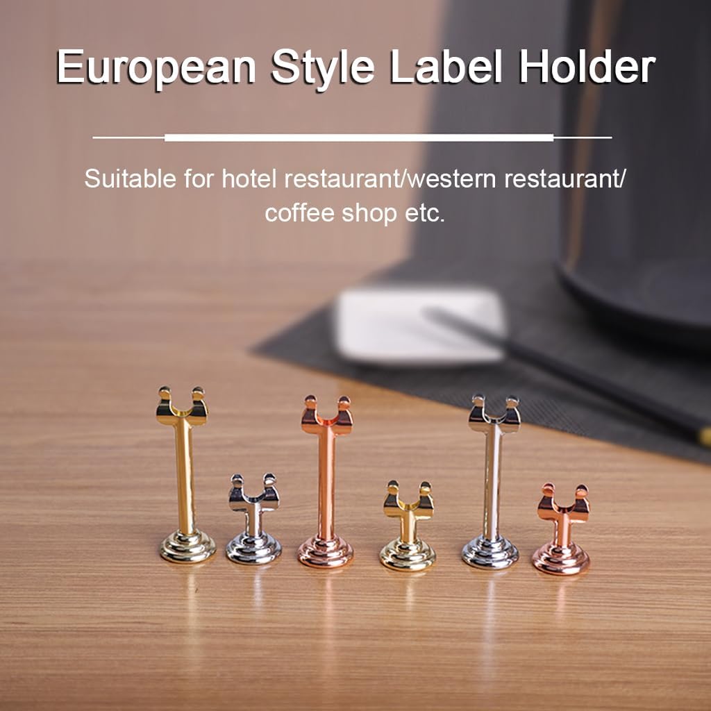 Small Size Table Number Holders,Stainless Steel Place Card Holder for Photos Food Signs Weddings Restaurants Birthdays,Modern Centerpieces Cards Stand with Heavy Casting Base(Size:1.57",Color:Gold)