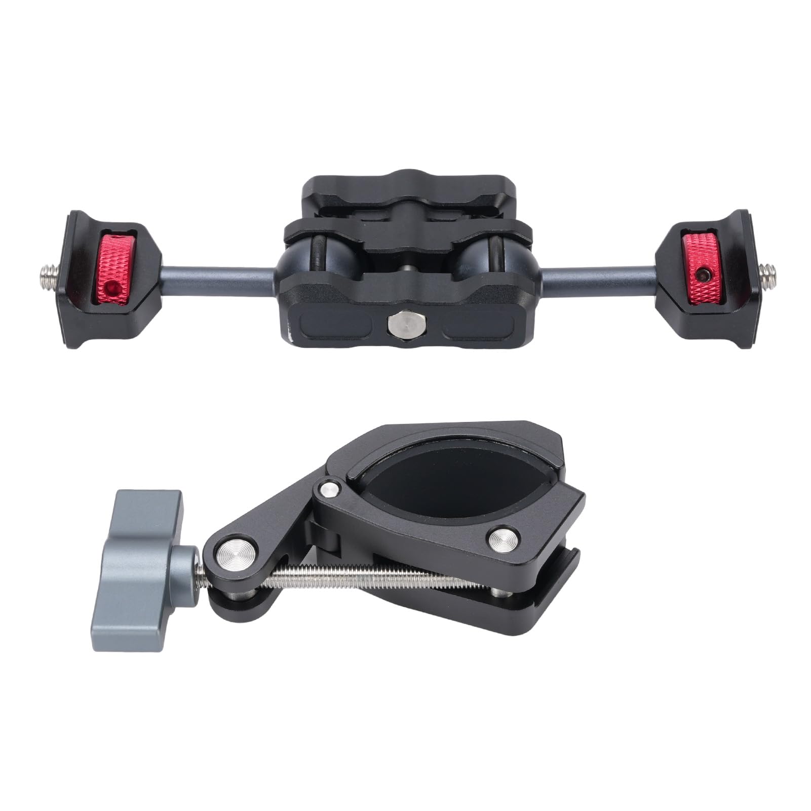 Supporto per Fotocamera a Morsetto, Morsa in Lega di Alluminio | Vite da 1/4 di pollice, gamma di serraggio da 55 mm, testa a sfera rotante, supporto per maniglia della bicicletta, per
