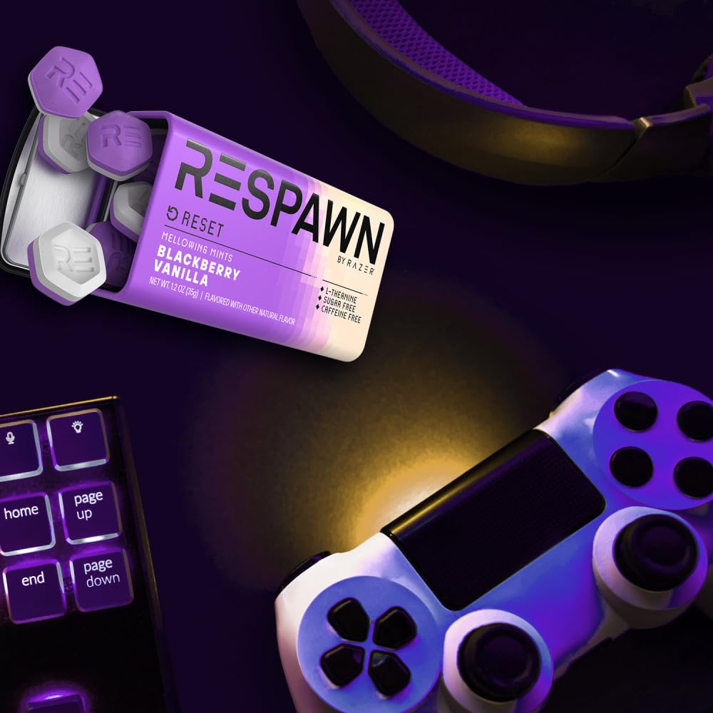 RESPAWN by Razer RESET Blackberry Vanilla Sugar Free Mints Bulk, 1 oz Packs (Pack of 8)