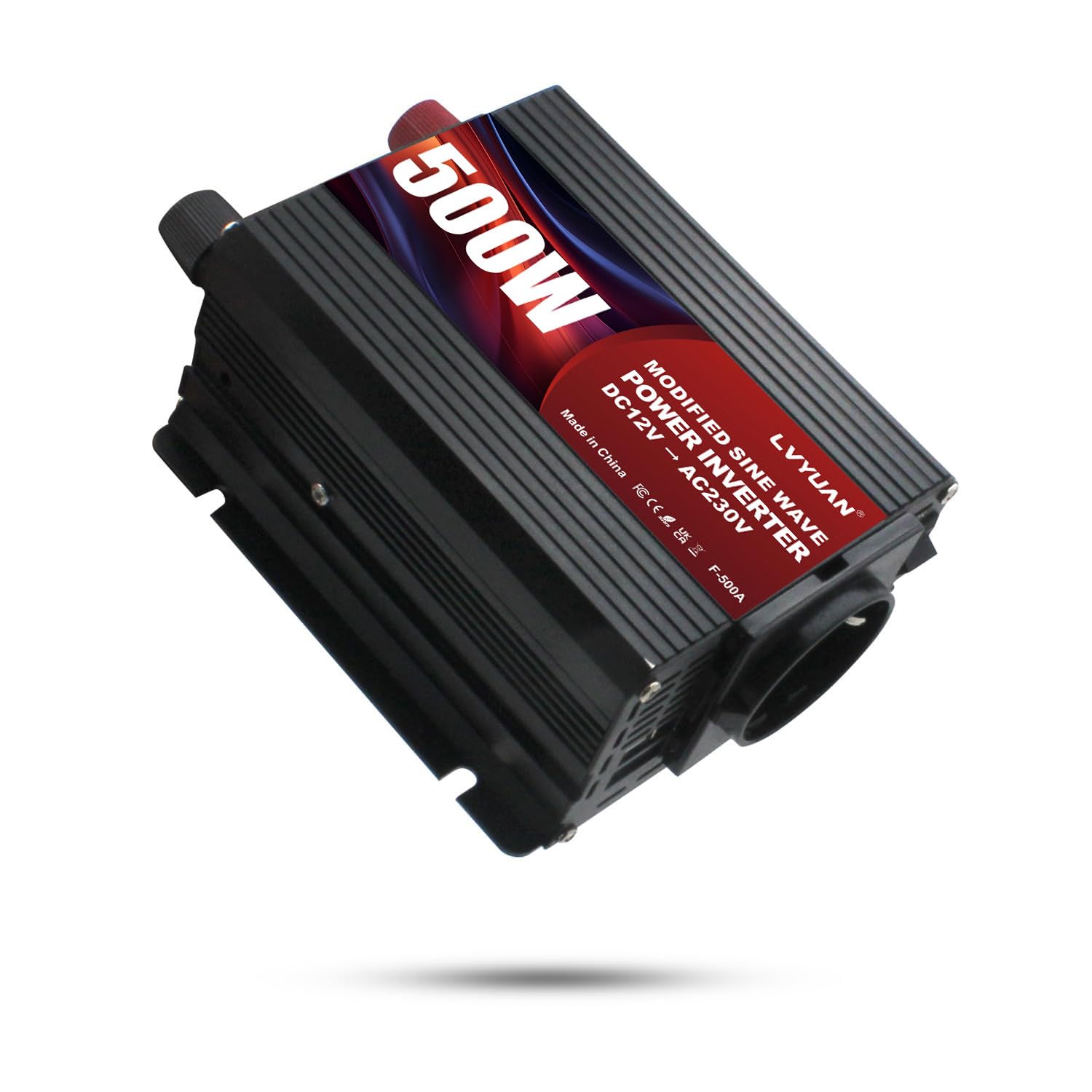 LVYUAN Convertisseur 12V 220V 500W Convertisseur de Tension, Onduleur avec Double Connexion USB et Prises EU, Inverter