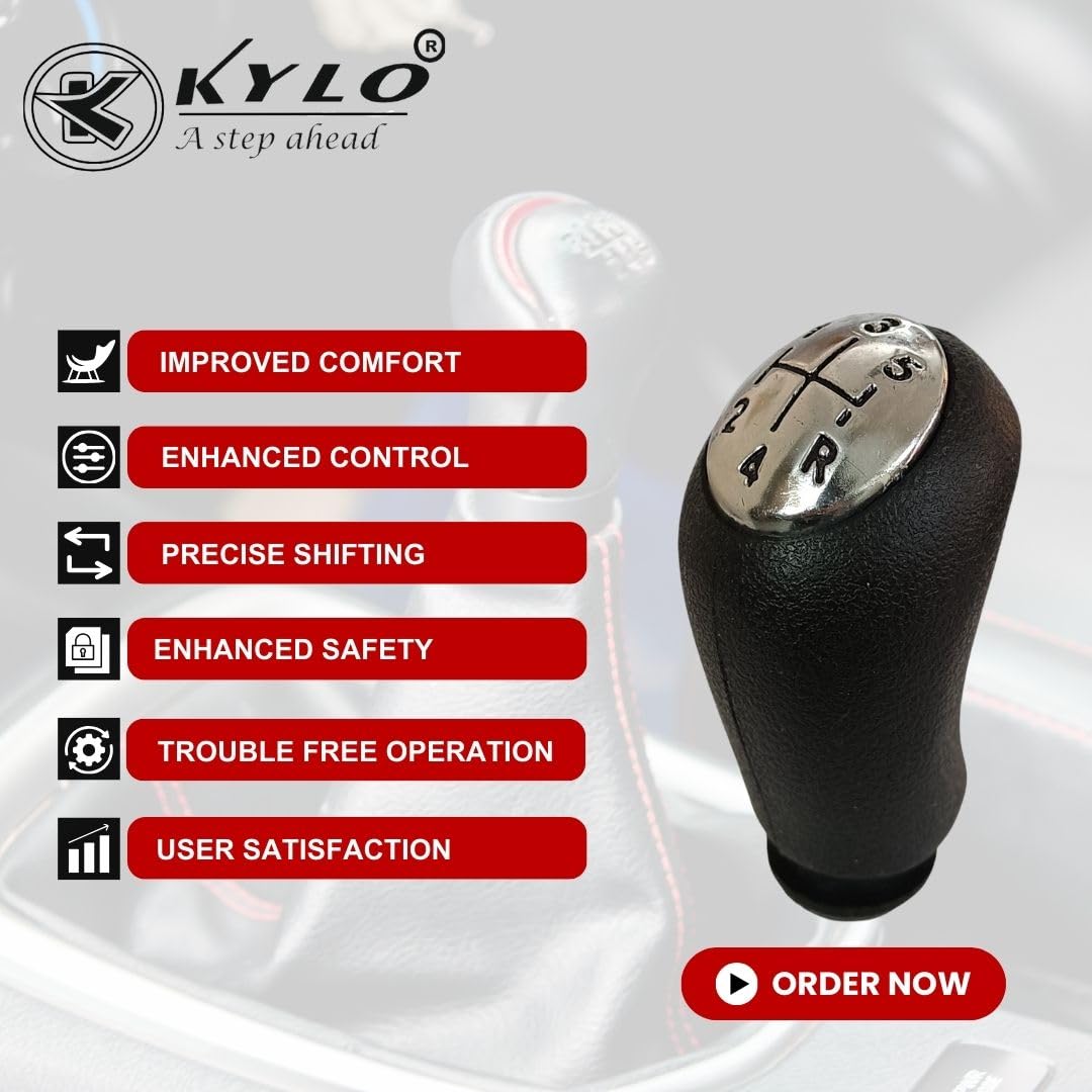 KYLO Car Gear Knob| Gear Shifter for Effortless Shifting | Specific Fit and Durable Build for Enhanced Driving Comfort and Control (Gear KNOB LGC (Black Letters)) - Image 4 thumbnail