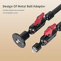 Vista 3 de Soporte de teléfono con base de metal de 23 pulgadas, montaje de tornillo de pared, carga de 1 libras, giratorio de 360° para transmisión