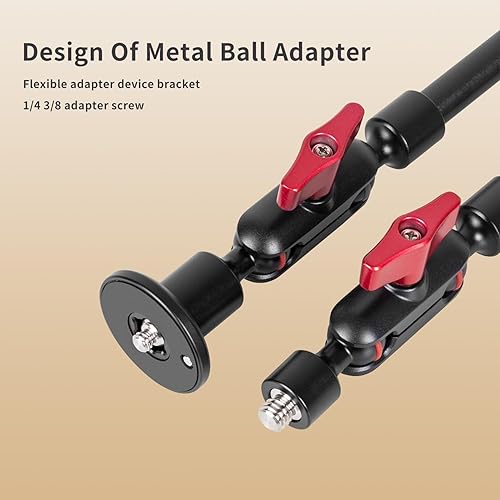 Miniatura 3 de Soporte de teléfono con base de metal de 23 pulgadas, montaje de tornillo de pared, carga de 1 libras, giratorio de 360° para transmisión en