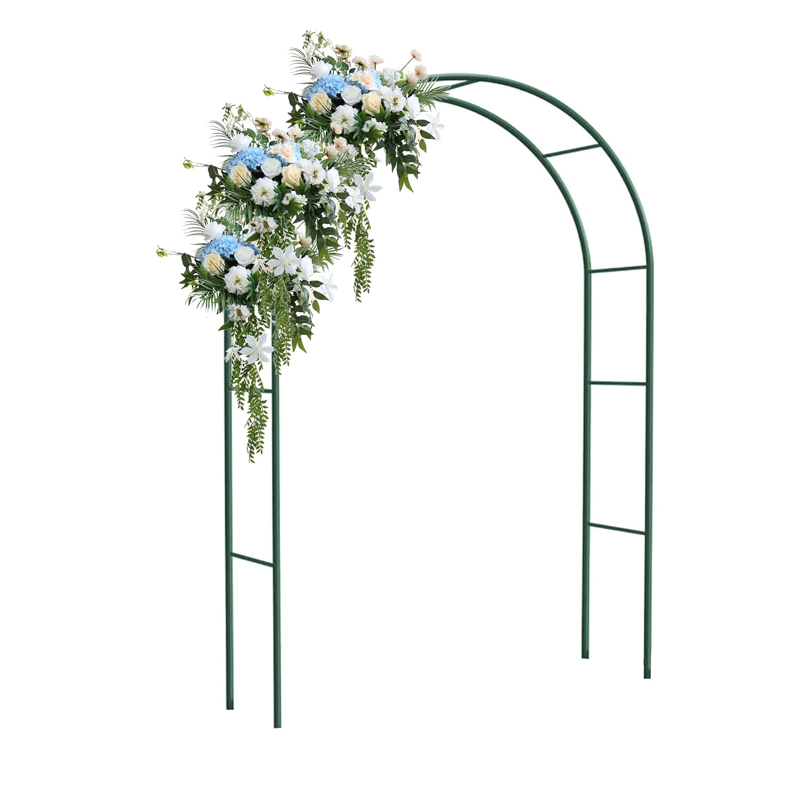 Tokenhigh Metal Garden Arch Trellis, 2.4m Heavy Duty Large Garden Archway, Outdoor Plants Support Arch, Strong Rose Arbor for Climbers, Wedding Arches for Bridal Party Decoration Ceremony (No base)