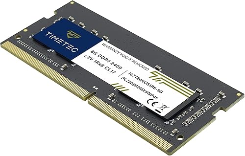 Miniatura 8 de Timetec Premium 8 GB DDR4 2400MHz (DDR4-2400) PC4-19200 (PC4-2400T) sin ECC sin búfer 1.2V CL17 1Rx8 Rango único 260 Pin SODIMM portátil portátil PC