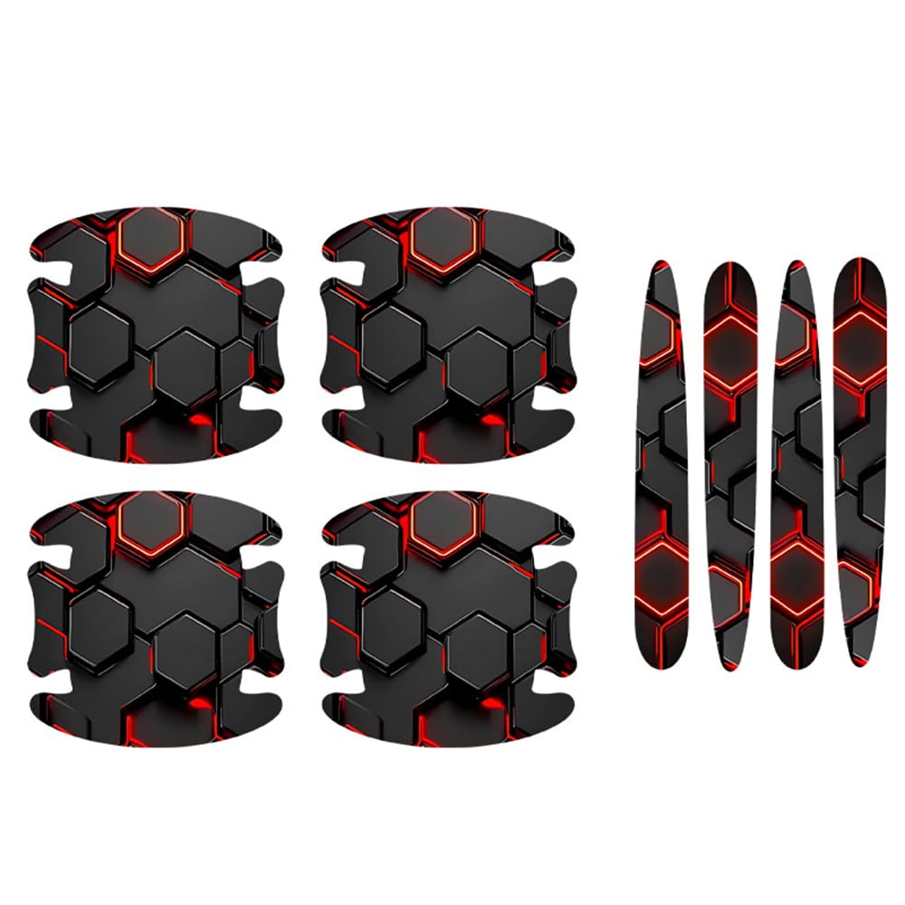 Car Door Handle Bowl Sticker for GMC Hummer EV 2022–2025 2026 BT1,Carbon Fiber Car Door Handle Bowl Sticker,Car Door Handle Cup Protector,Car Door Handle Protector,Black & Orange