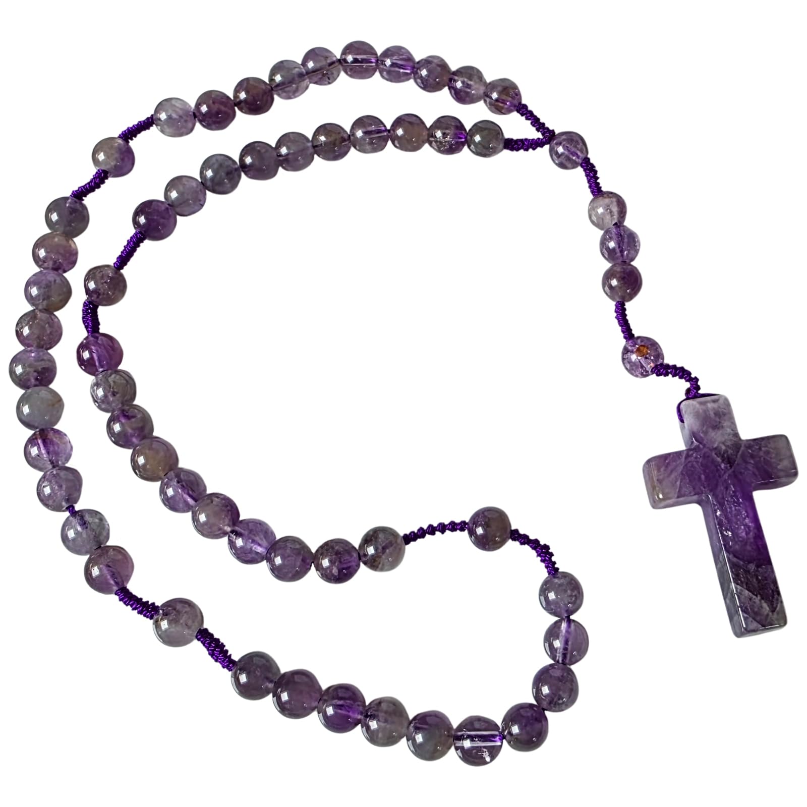 Herzmensch Rosario in ametista, perle 28,5 cm, viola, idea regalo, comunione, Pasqua, lutto, matrimonio, preghiera