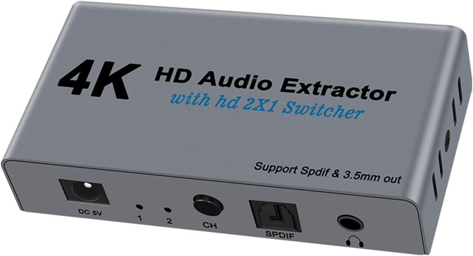 Shuiyuan E21 H-D Audio Extractor Splitter H-D Switch 2 in 1 out 4K H-D to H-D Optical SPDIF 3.5mm H-D Audio Splitter Switch