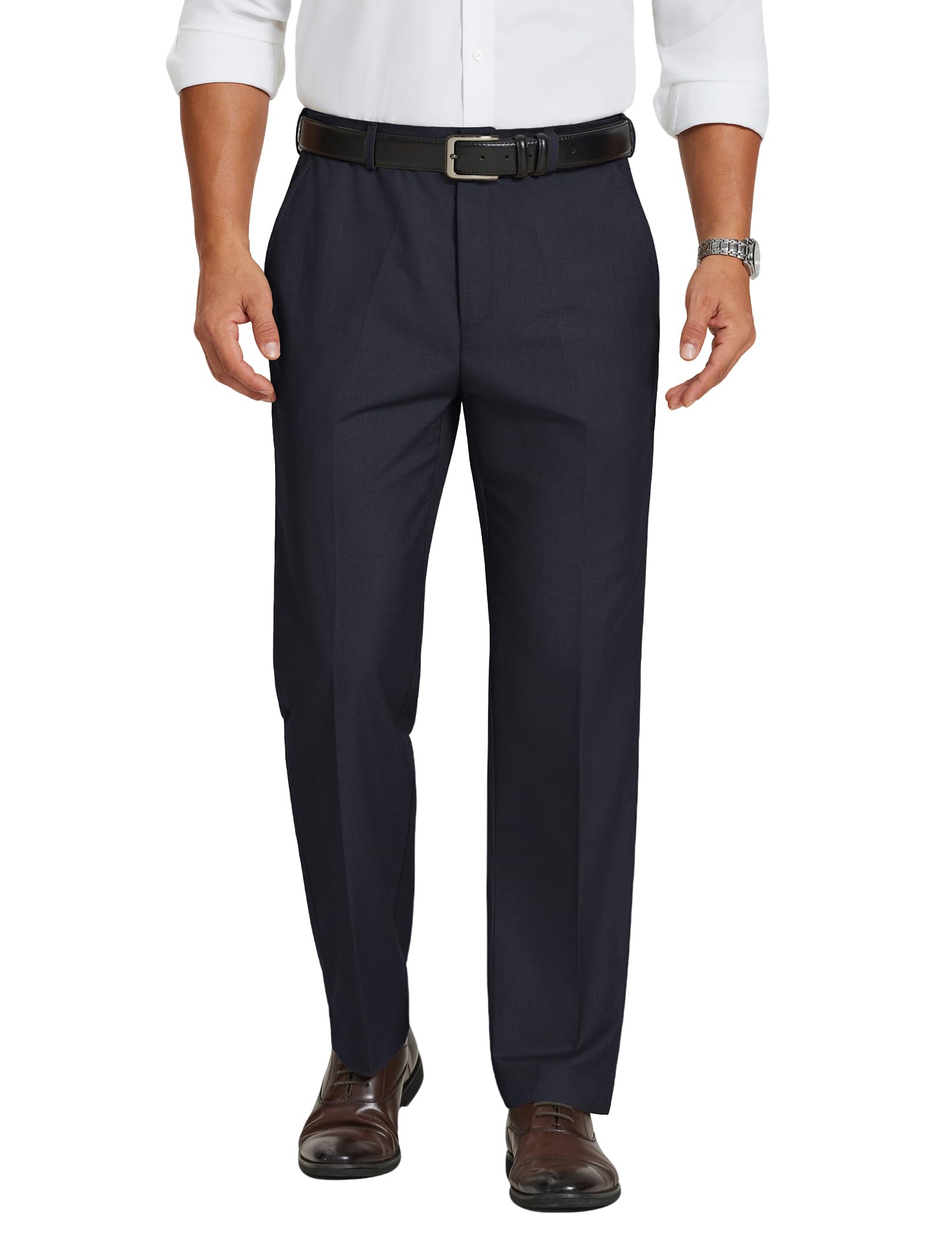 COOFANDY Mens Dress Pants Classic Fit Flat Front Suit Pants Expandable Waist Straight Dress Slacks