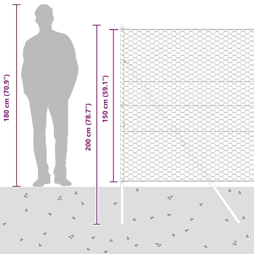Zaunpfosten Grau aus Stahl und PVC 1000 x 3,2 x 150 cm, 14 Stück Set für Garten, Sichtschutz, Einzäunung, wetterfest, korrosionsbeständig, Montagebausatz für Terrasse und Vorgarten