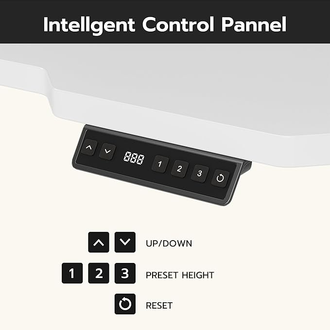 Escritorio Ajustable Eléctrico L 59" Blanco Standing Desk miniatura 6