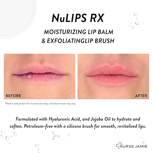 Miniatura 6 de Nurse Jamie NuLipsRX Sistema de Tratamiento de Labios – Cepillo de Silicona Exfoliante y Bálsamo Hidratante con Ácido Hialurónico Regalo