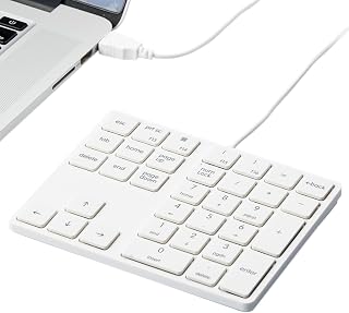 Wired Number Keypad - 34 Key USB Numeric Keypad, Magicforce Accounting 10 Key for Laptop, Surface Pro, Notebook (White)