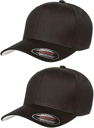 Flexfit 2-Pack Premium Original Cotton Twill Fitted Hat Black