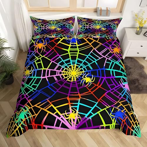 布団カバー セミダブル 170X210 cm クモの巣 掛け布団カバー ライン 被套 3点セット枕套43X63 cm 寝具セット 柔らかい 通気性 肌に優しい 洗い替え速乾タイプ オールシーズン 寝心地いい