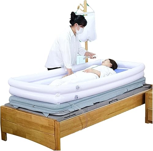 Miniatura 7 de Bañera inflable médica portátil para ducha, kit de lavabo grande para adultos, cama junto a la bañera para ancianos discapacitados postrados en cama