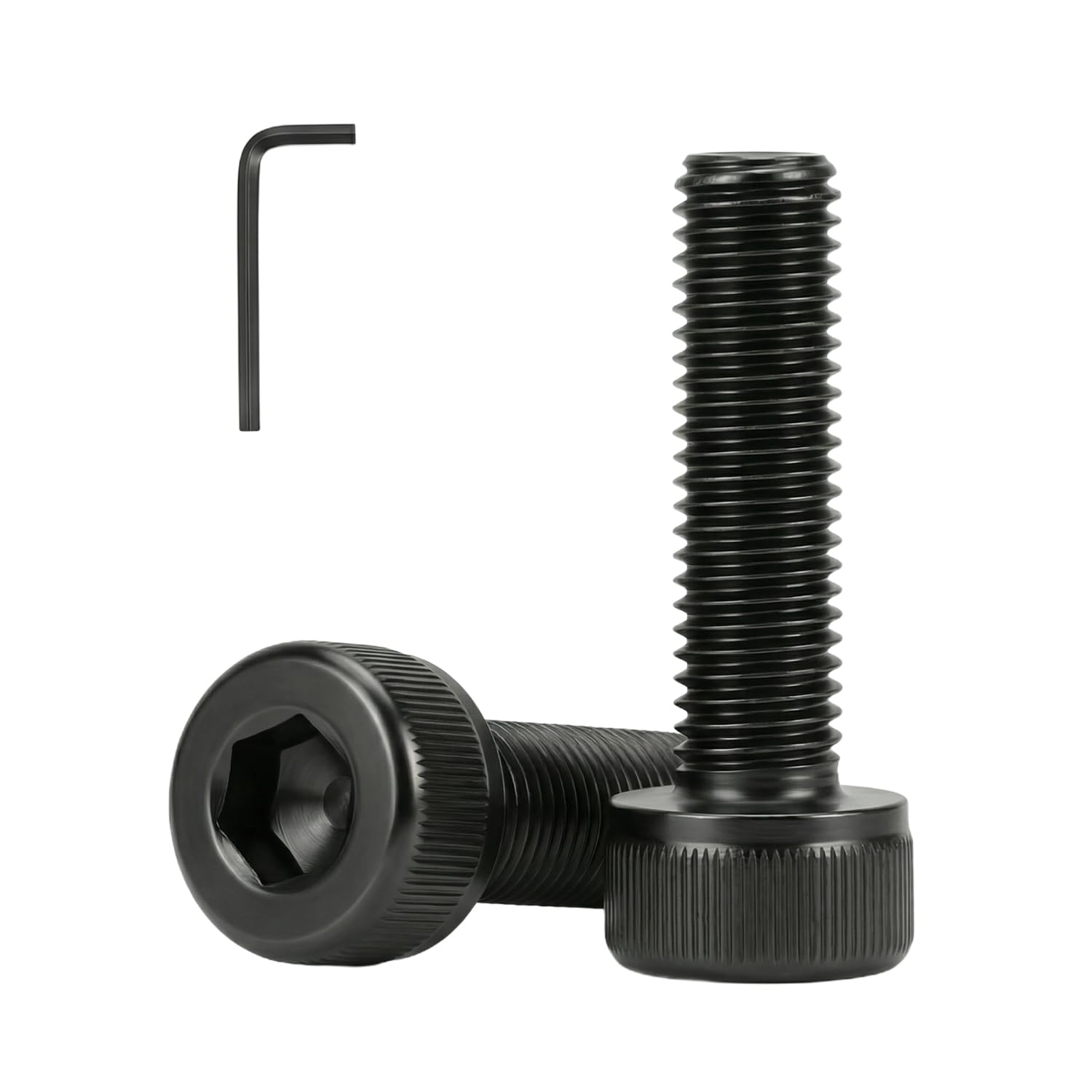 M3 x 12mm(50 Pack) Hex Socket Head Cap Screws Bolts, Black Oxide 304 Stainless Steel 18-8, Hex Drive, Bright Finish Fully Machine Thread