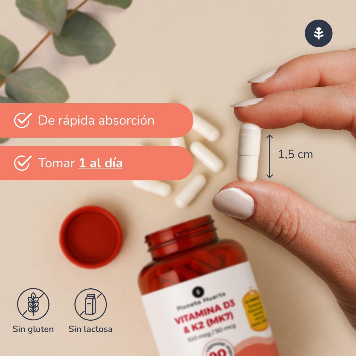 PLANETA HUERTO | Pack 3x Vitamina D3 4000 UI & K2 MK7 180 Cápsulas – Vitamina Suplemento para Huesos Fuertes, Absorción de Calcio y Salud Cardiovascular