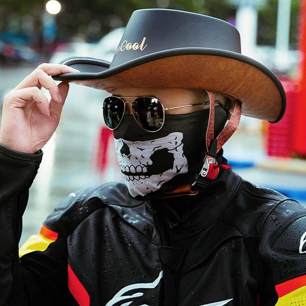 Hel-Met Novelty Vintage Cowboy Hat Motorcycle Hel-Met Adult Men and Women Retro Open Face Street Bike Moped Jazz Caps Half Hel-Met