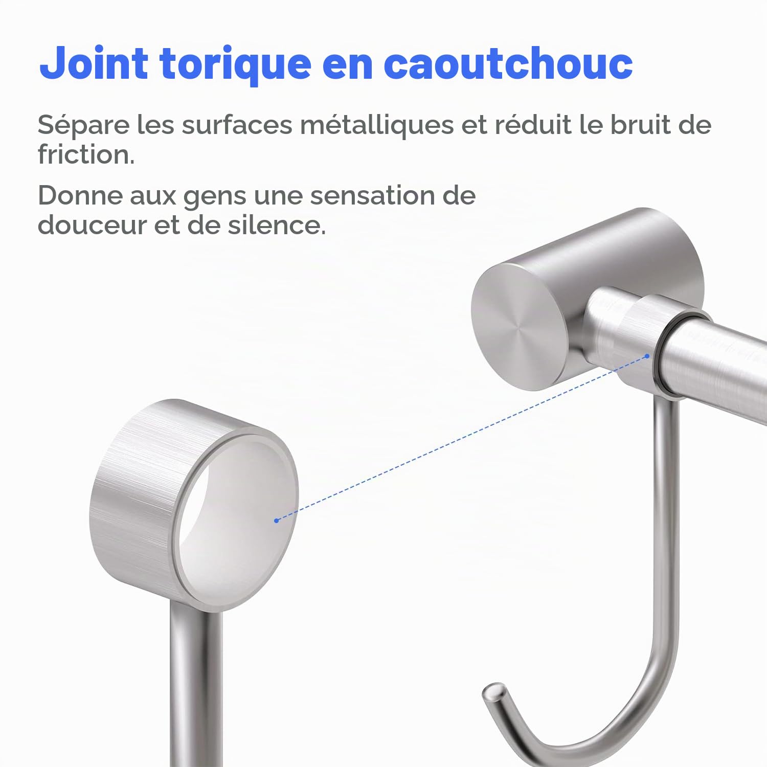 Rack suspendu à vaisselle avec 8 crochets amovibles - Rail de cuisine - En acier inoxydable - Fixation murale - Manteau - Chapeau - Bar - Organiseur pour outils suspendus, couteaux