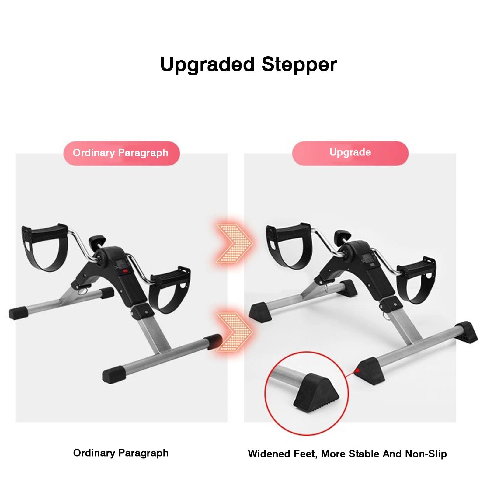 Rower treningowy pod biurkiem, mini rowery treningowe z wyświetlaczem LCD i regulowanym oporem dla seniorów, do fitnessu ramion i nóg