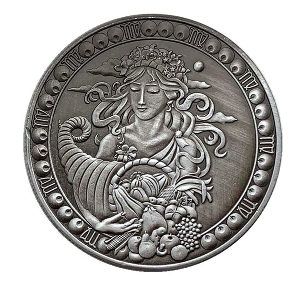Aomcisi Creative Twelve Constellations Zodiac Coin Challenge Ancient Silver Commemorative Coins Home Decor Crafts Art Collection Gift (Virgo)