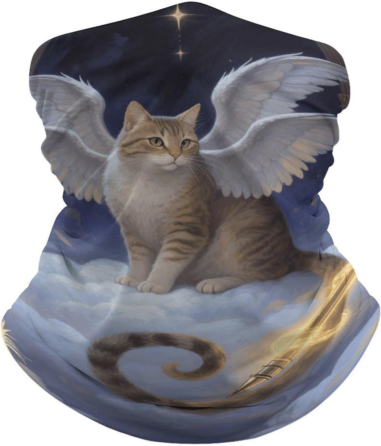 Six Winged Angel Cat UV Protection Bandana Neck Gaiter Face Mask image 2