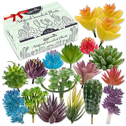 Premium Artificial Succulent Plants - 18 Pack - Fake Succulent Plants Variety Pack With Small, Medium & Large - Unique Feaux Succulent Plants Unpotted For Patios And Home Decor - Artificial Succulents