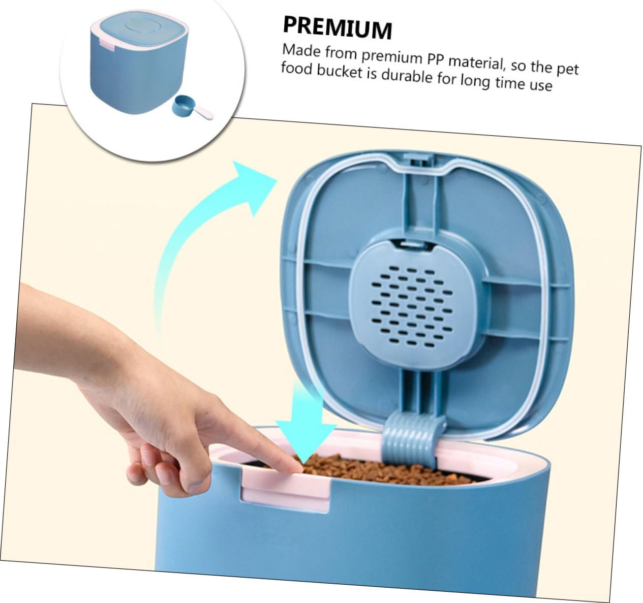 GALPADA Multi-functional Pet Food Storage Bin Airtight Dog and Cat Food Container Moisture Grain Holder Material for Home Use