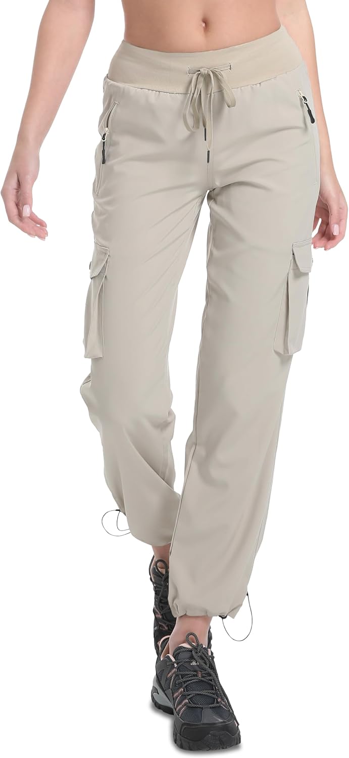 Women's Cargo Pants Lightweight Water Resistant Quick Dry Hiking Pants Travel Outdoor Work Joggers with 6 Pockets - Image 2