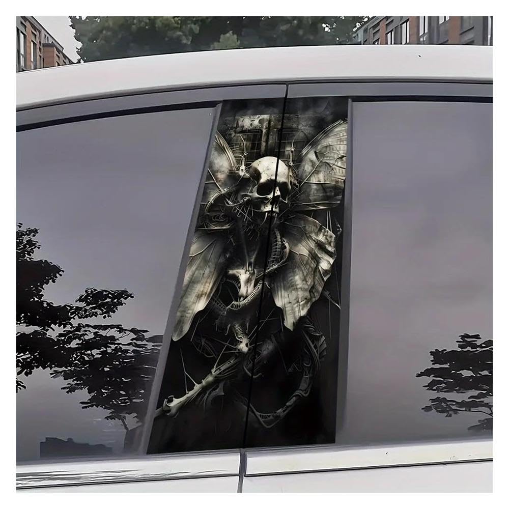 Autocollants montant B de voiture tête de mort papillon pour tuning auto DIY