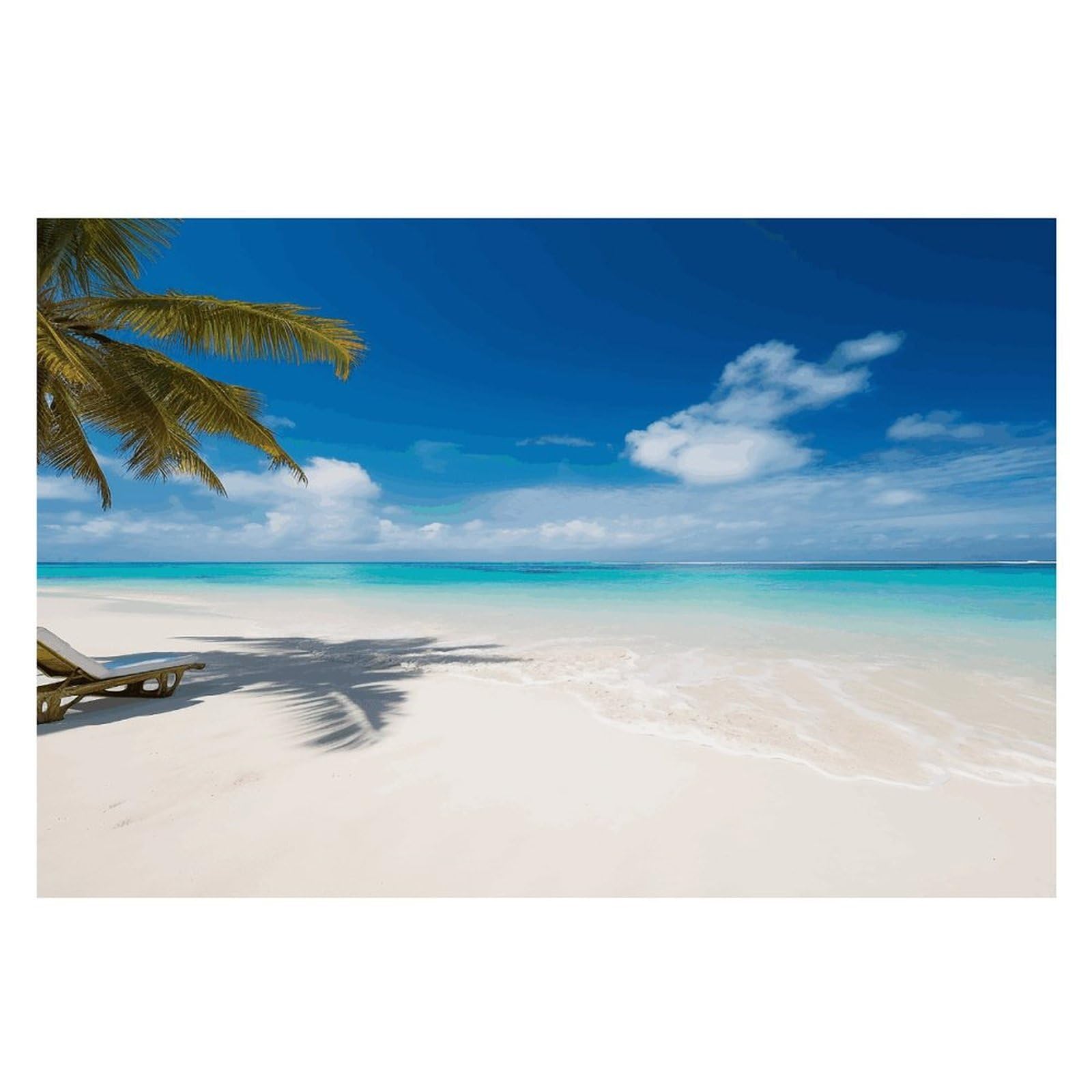 White Beach Tropical Sea Placemats Flax Place Mats for Dining Table Rectangle Non-Slip Table Mats Heat Resistant Washable Placemat for Kitchen Home Decor Party Outdoor 12" X 18"