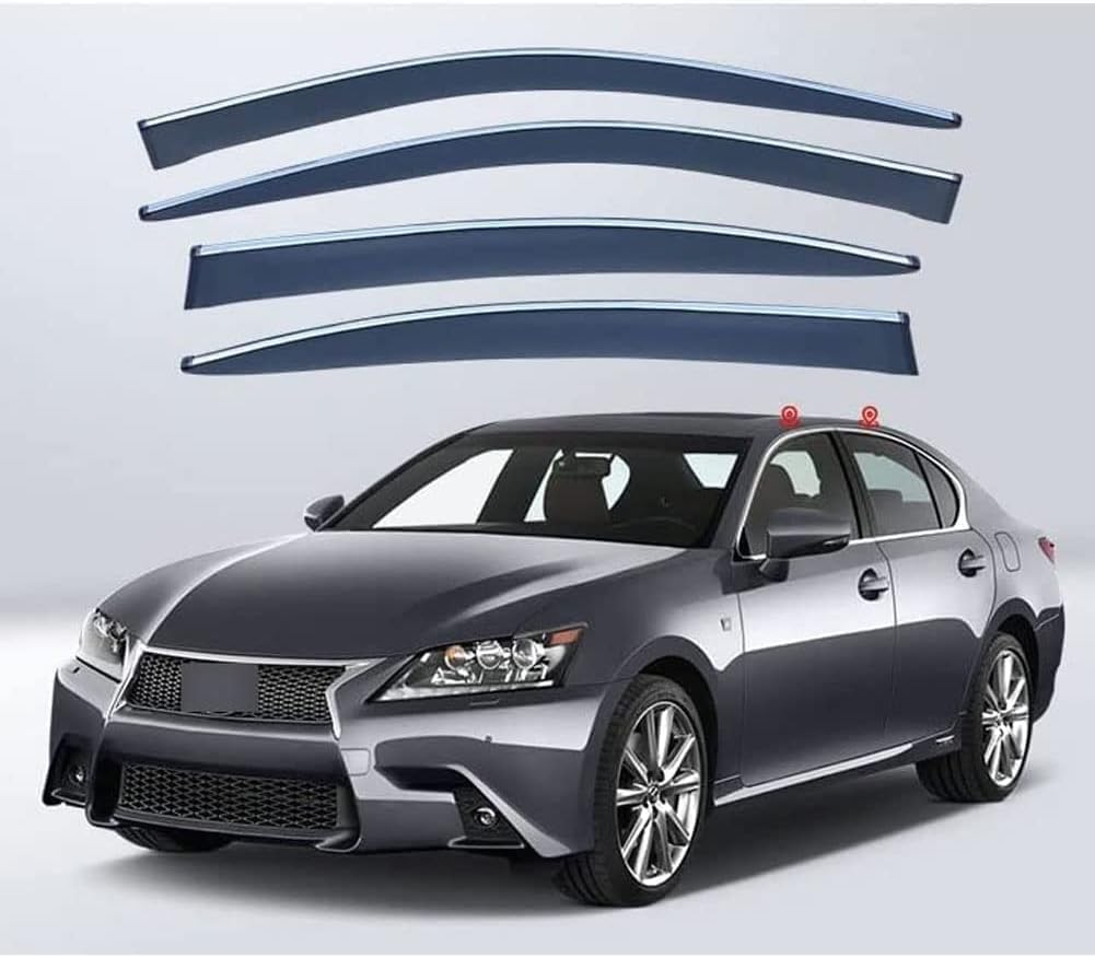 FENGJP Car Window Wind Deflectors for Lexus GS L10 2012-2024+, Window Wind Deflector Visor Rain Smoke Guards Automotive Accessories