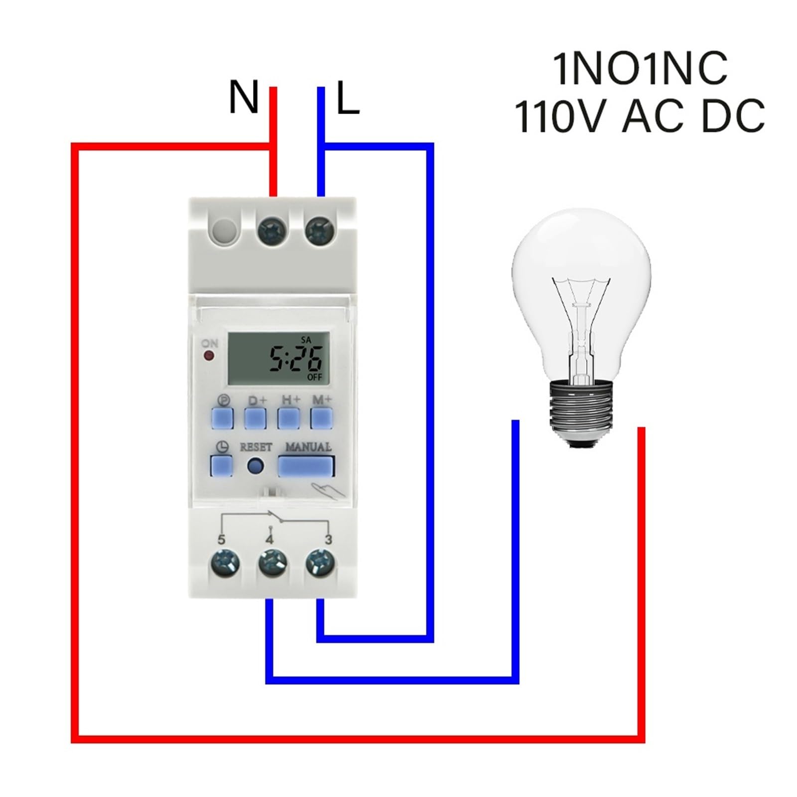 Temporizador Digital programable electrónico semanal, 7 días, Control de relé, CA 220V 230V 10A 16A, Carril DIN THC15A 30A CC 12V 24V 1NO(1NO1NC 110V AC DC)