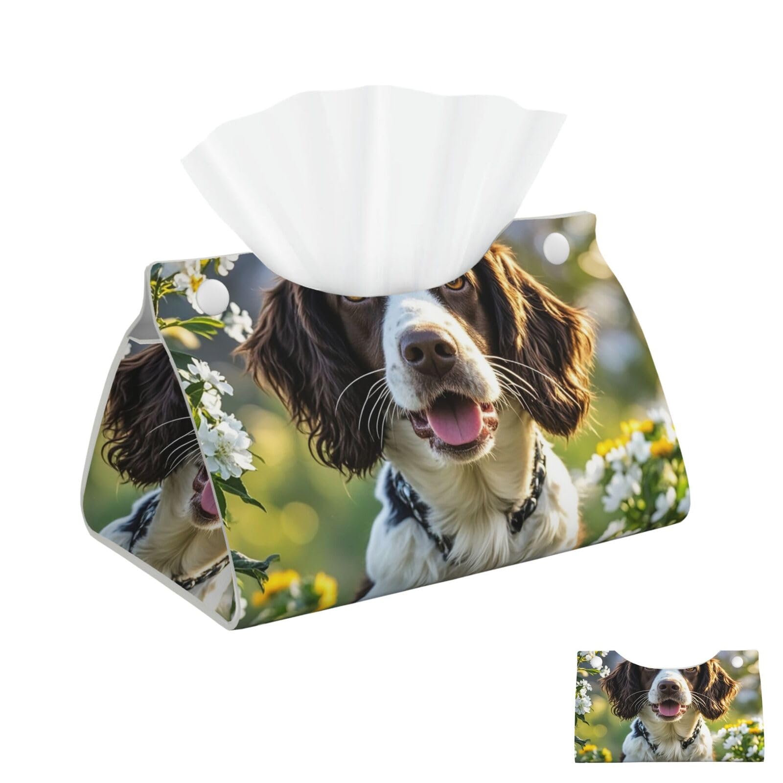 Cute Springer Spaniel Tissue Box Cover Square Cube Boxes