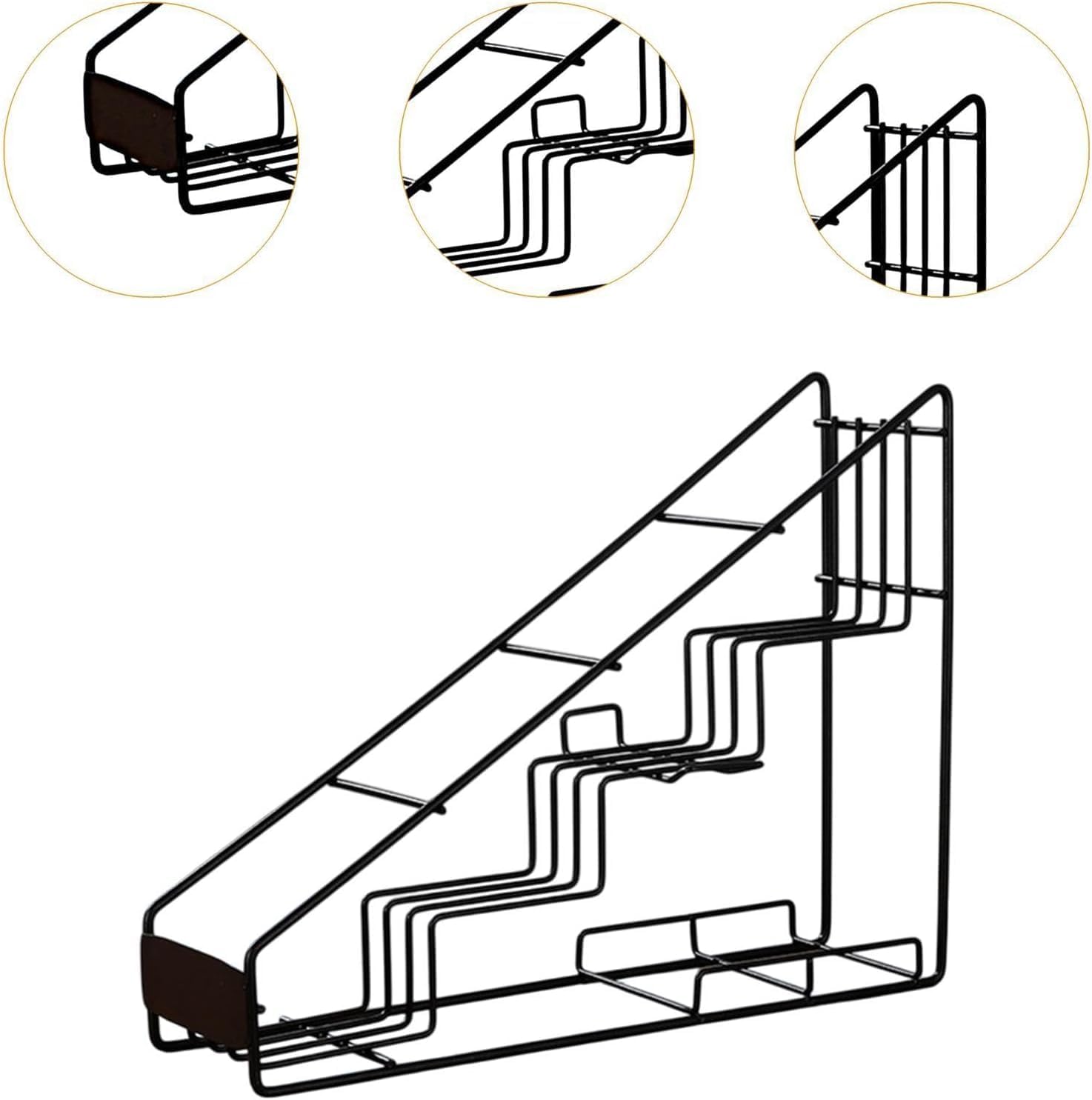 Coffee Syrup Rack Bar Organizer Easy to Clean Stand Easily Install Drink Bottle Holder Condiment Storage Rack for Family 3 Grids(4 Grids)