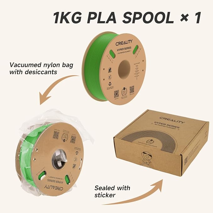 Filamento PLA Hyper Creality 1.75mm 1KG Verde miniatura 7